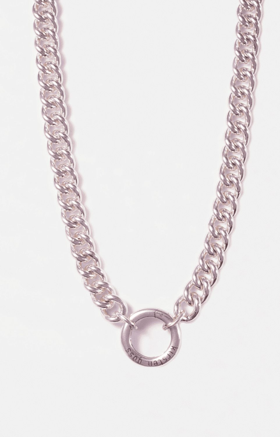 Necklace, 7mm Silver Curblink chain with Lifesaver connector