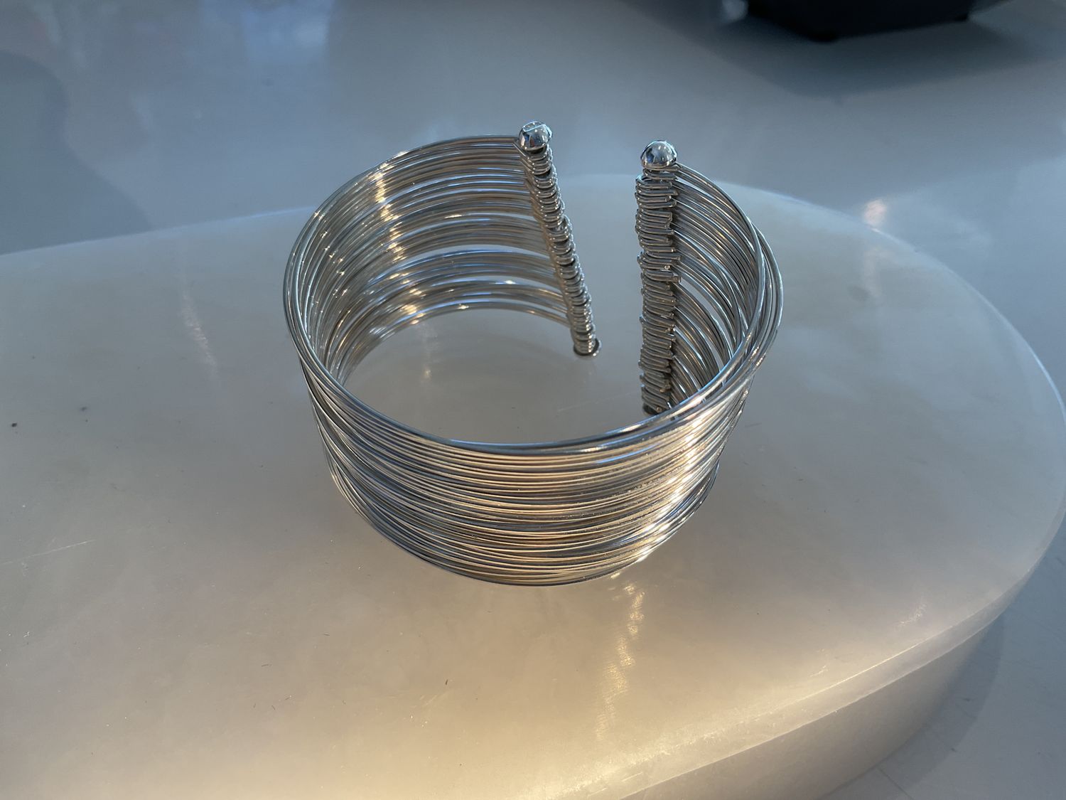 Bracelet, Sterling Multi Strands Slinky Cuff, Lg