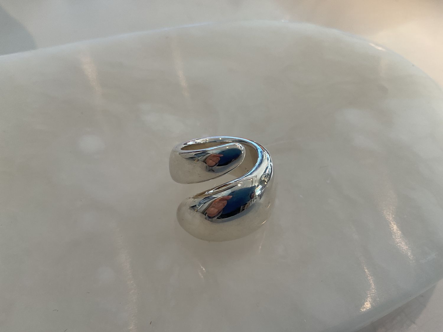 Ring, Sterling  Curl, Sz 7.5/8