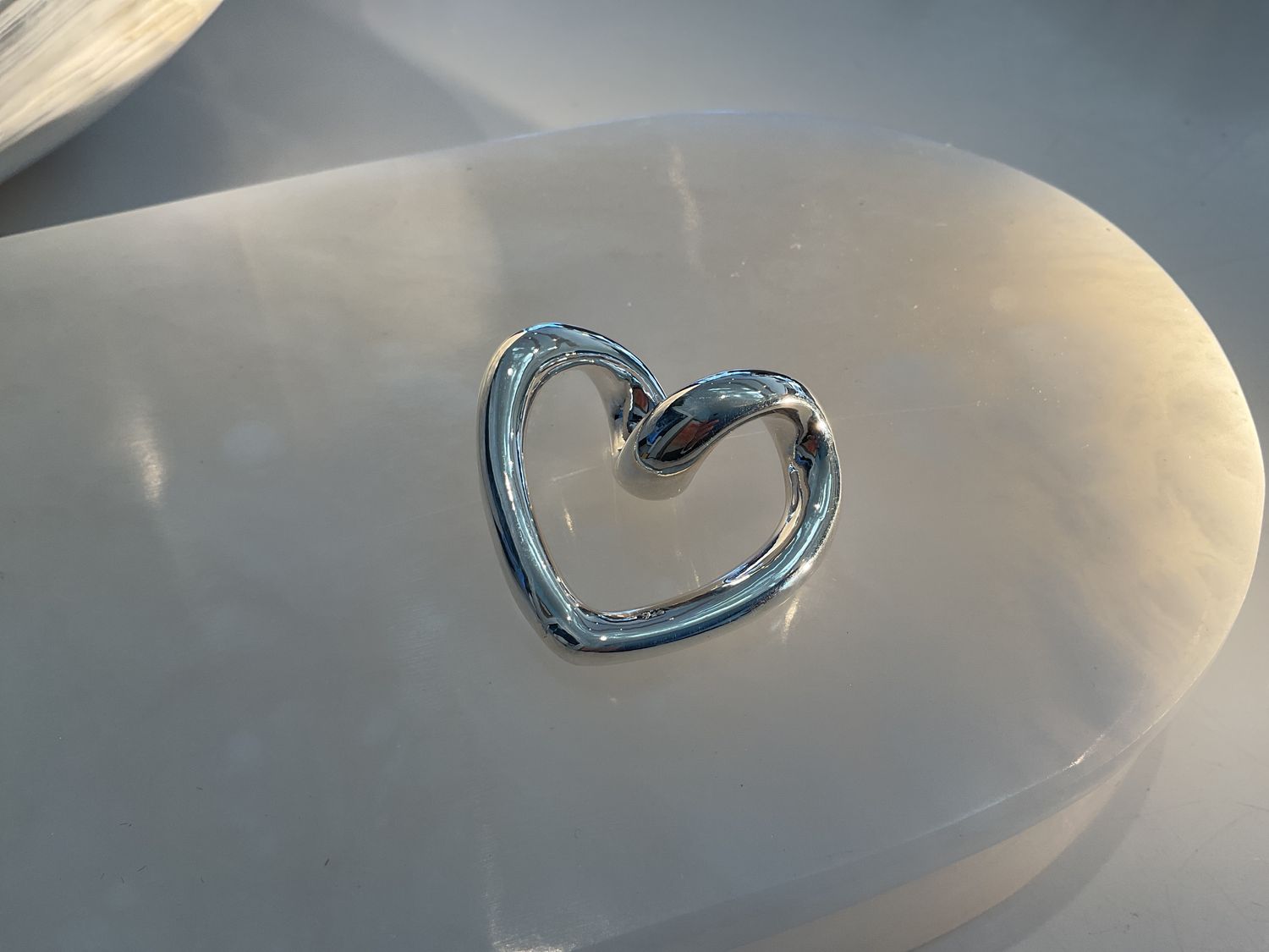 Pendant, Sterling Heart, Twist, Lg