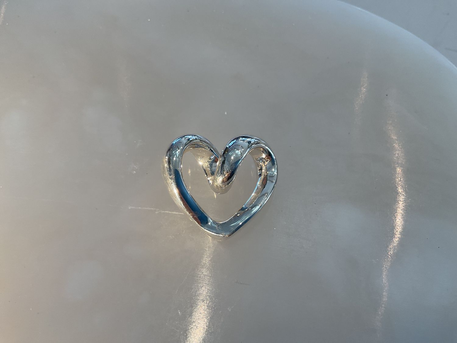 Pendant, Sterling Heart, Twist, Sm