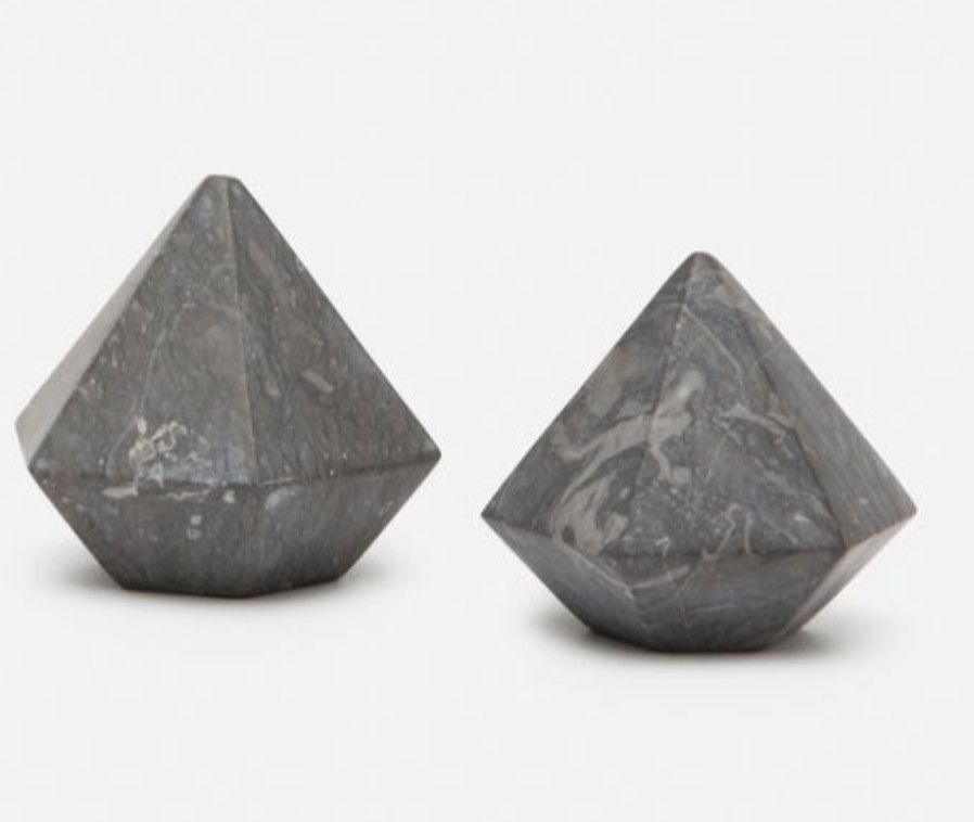 Set/2 Marble Diamond Shaped Paperweights