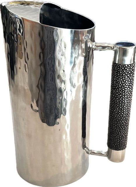 Hand-Forged Stainless Steel Pitcher with Genuine Shagreen Handle