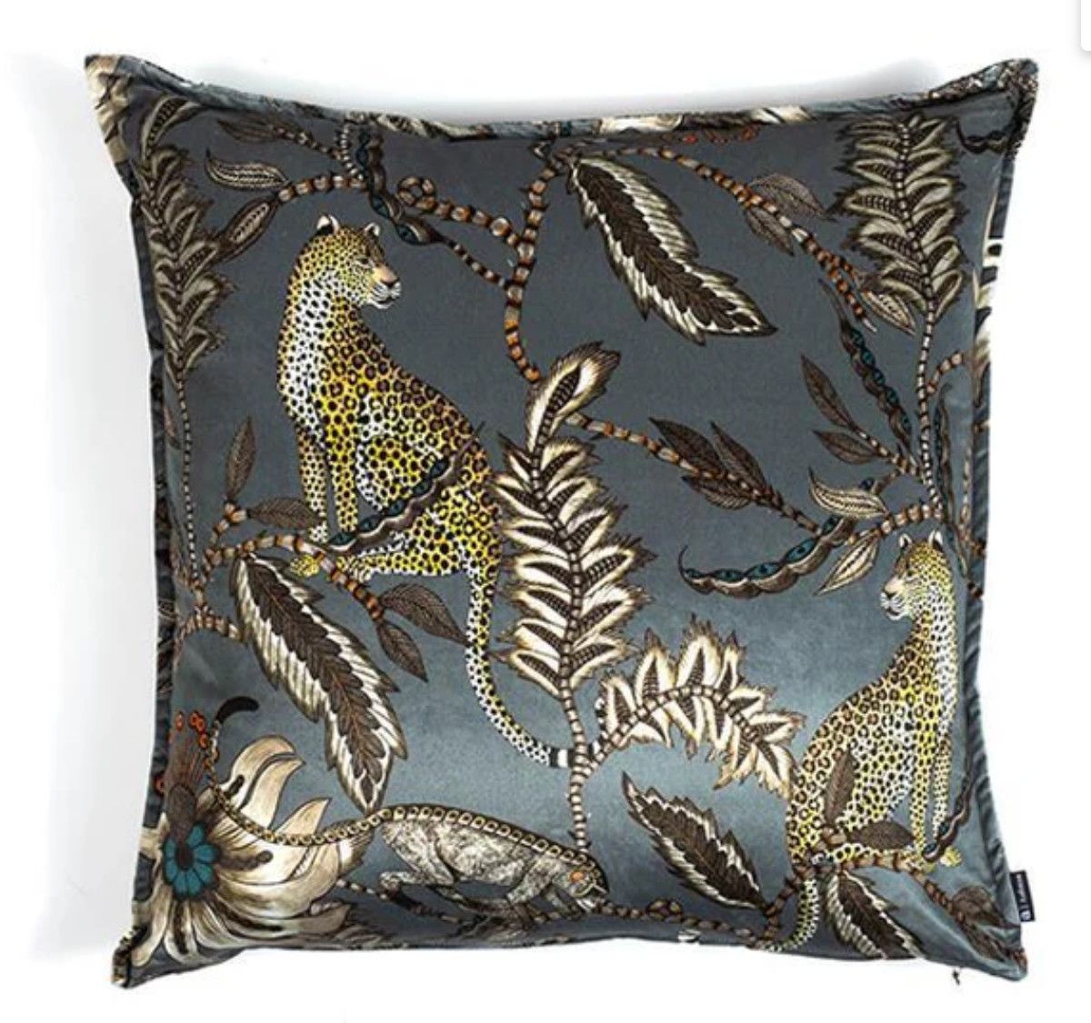 Pillow, 24 x 24 Monkey Bean Ash Velvet , Slate