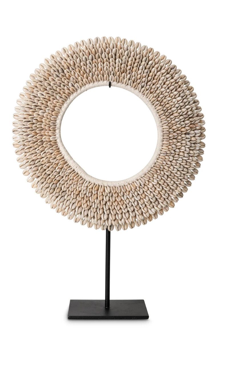 Cowry Shell Necklace on Stand, Small 12&quot; x 17&quot;H