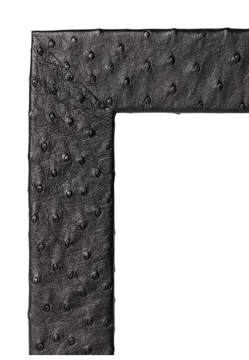 Photo Frame, Black Ostrich Leather 5x7