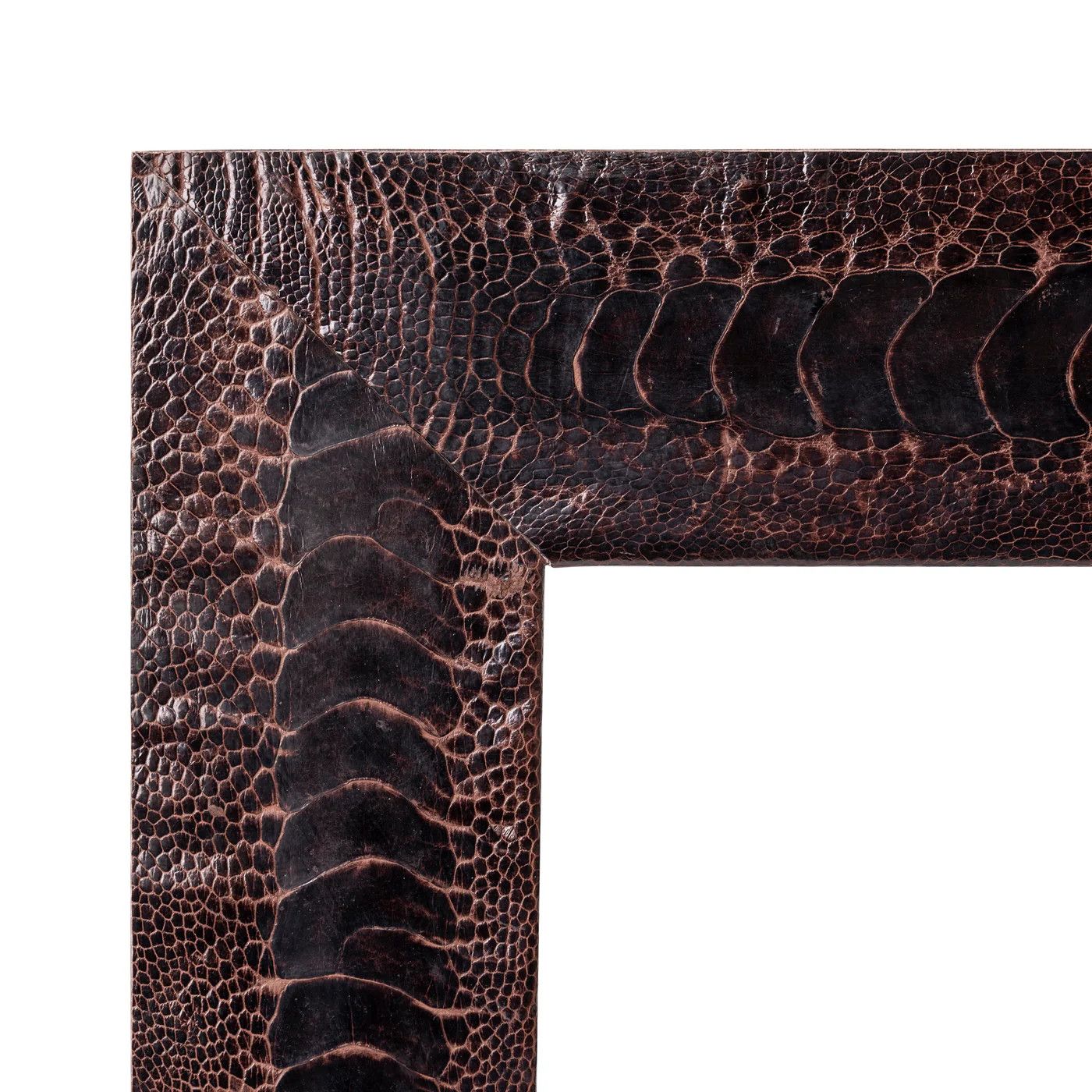 Photo Frame, Brown Ostrich Shin Leather 5x7