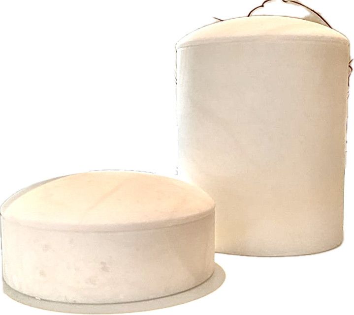 Canister with Domed Lid ,  Alabaster, White Tall
