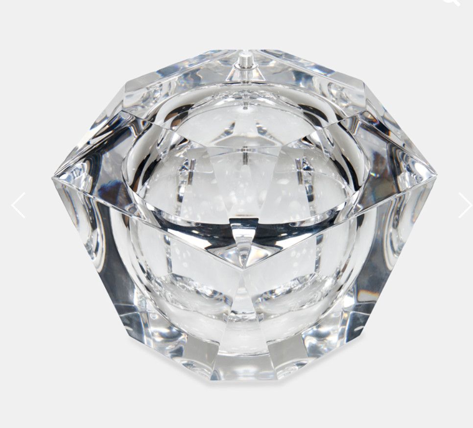 Ice Bucket, Hand-Cut Clear Acrylic 6.5&quot;H x 7&quot;W x 7&quot;D