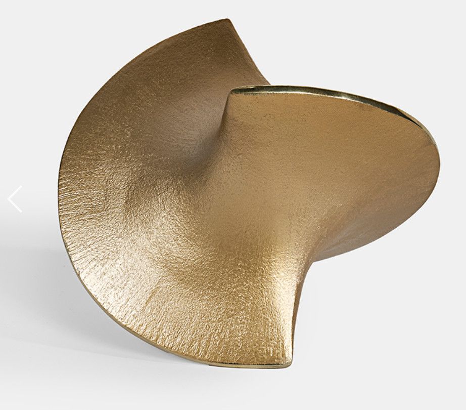 Sculpture, Cast Aluminum w/ Matte Gold Finish 7.75&quot;H x 5.75&quot;W x 5.25D