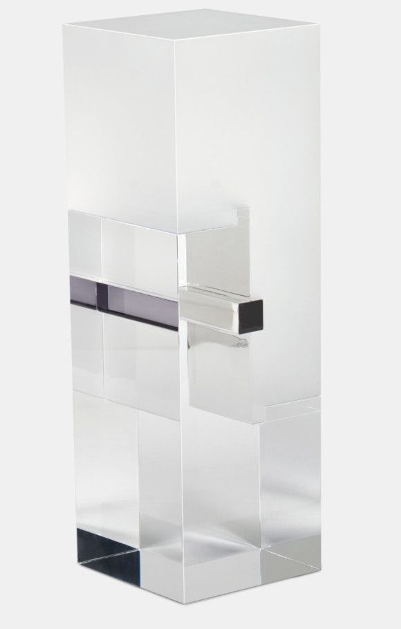 Sculpture Clear, Frosted, &amp; Smoke-Toned Acrylic 14&quot;H x 5&quot;W x 5&quot;D