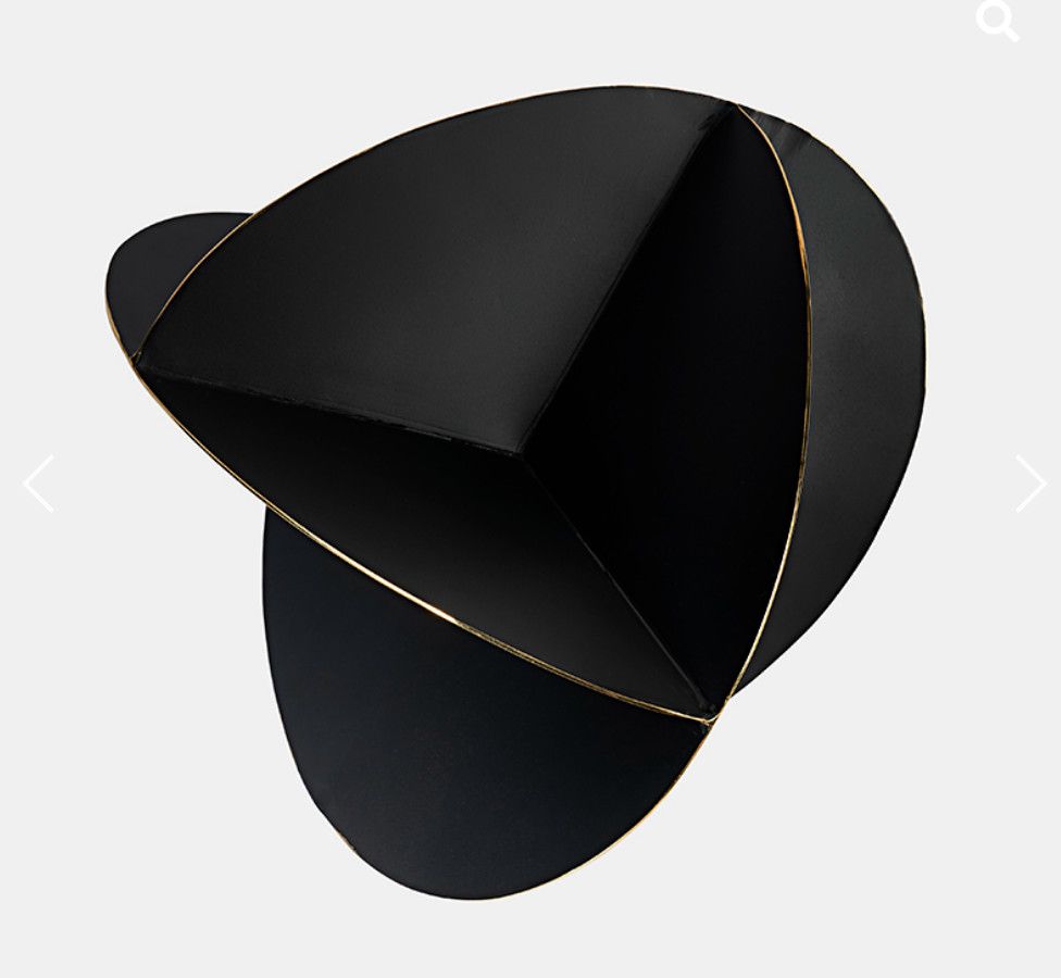 >Sculpture Bowl, Brass w/ Matte Black Finish 9"H x 9"W x 5"D