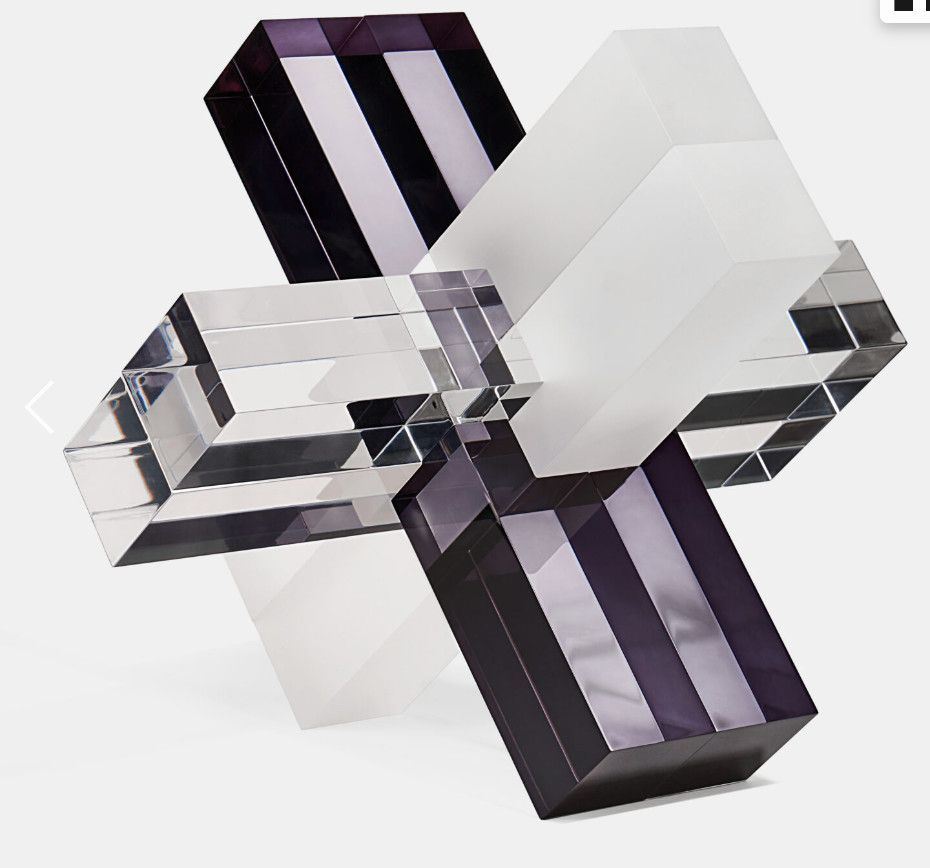 Sculpture, Large Scale Clear, Frosted, &amp; Smoke-Toned Acrylic 14&quot;D,H,W