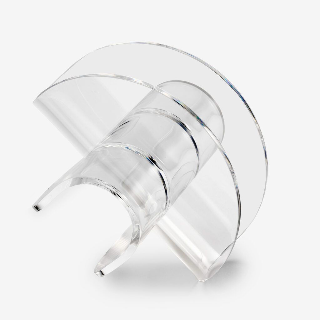 &gt;Sculpture, Cosmic, Handcrafted in Clear Acrylic 8&quot;D