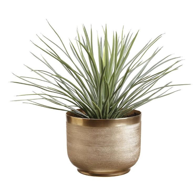 Faux Yucca Plant in Bronze Pot, 15&quot; H x 18&quot; W