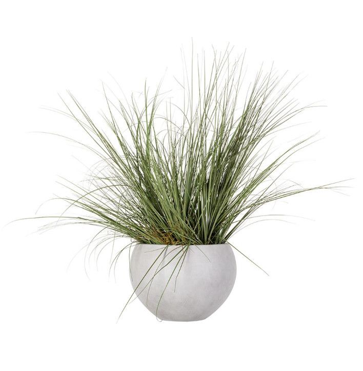 Faux Wild Grass in Cement Pot, 44&quot;H