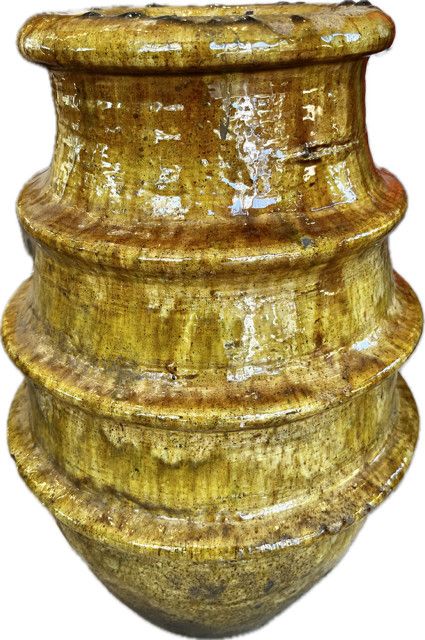 Vase Amber Tamegrout Glazed Vase Morocco 19&quot;H