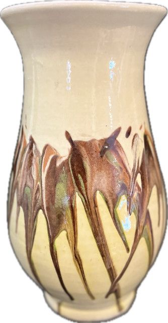 Cottage Crafted Vase, Marbleized Cream 9.75&quot;H