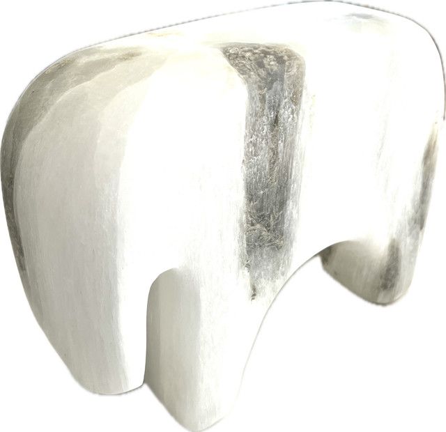 White Marble Abstract Elephant 10 x 4 x 7