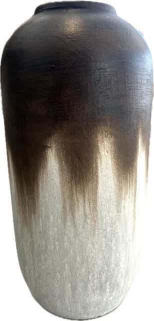 Brown Ivory Ombre Tall Vase 12&quot;H