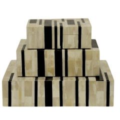 Box Set/3 Monochrome Harmony Bone Inlay 12&quot;, 9&quot; &amp; 7.75L