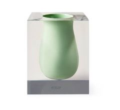 Vase, Acrylic with Celadon ,6&quot; w x 6&quot; d x 7.25&quot; high