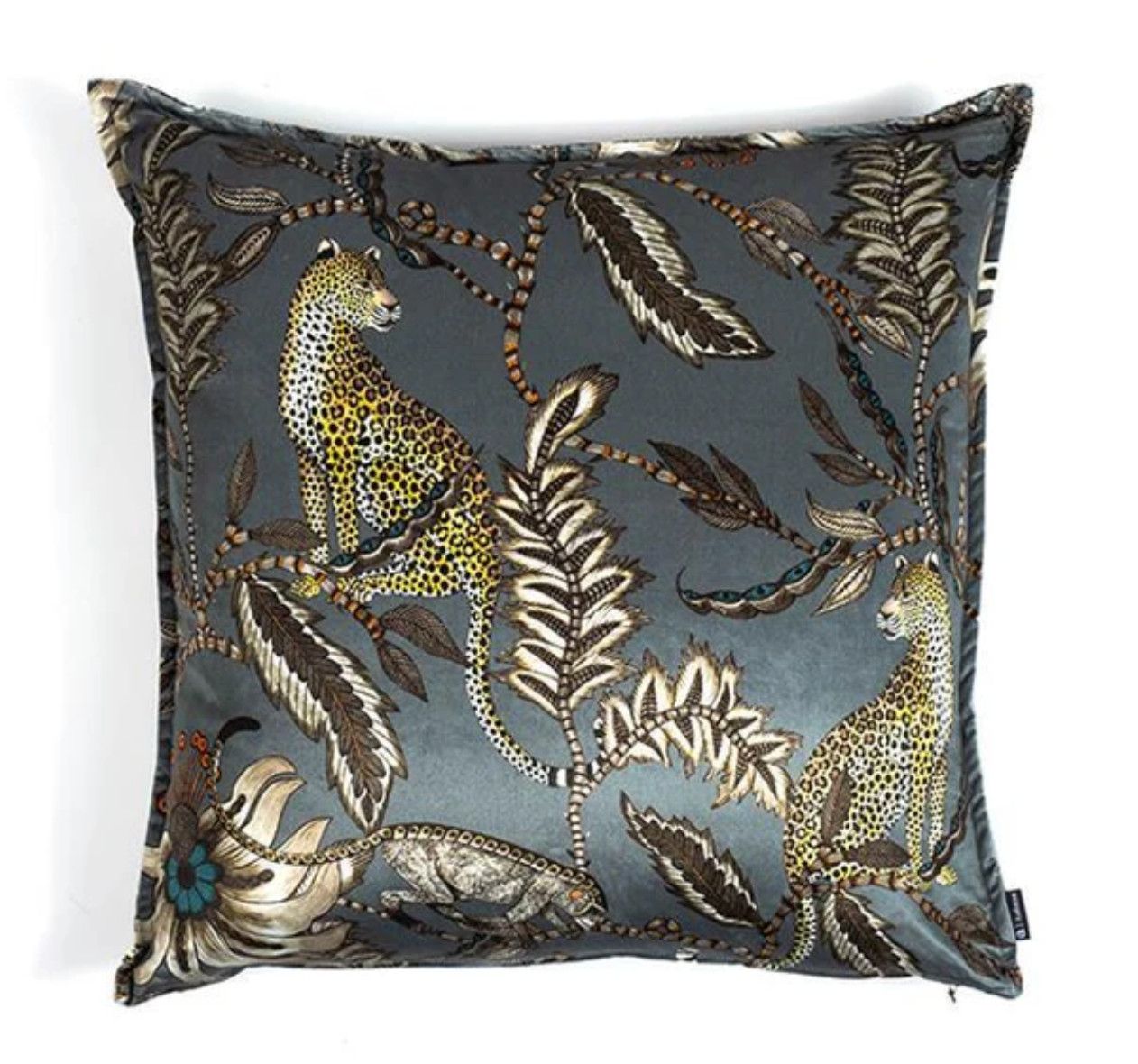 Pillow, 24 x 24, Monkey Bean Pattern - Ash Velvet, feather down insert