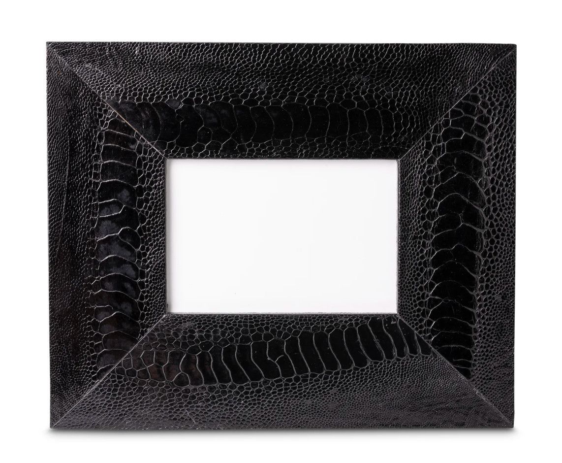 Photo Frame, Black Ostrich Shin Leather 4x6