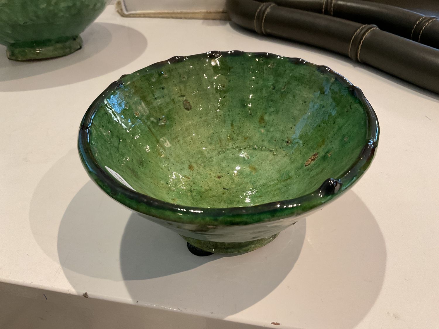 Tamegroute Palm Glazed Bowl S , 6&#39;&#39;x6&#39;&#39;x2&#39;&#39;