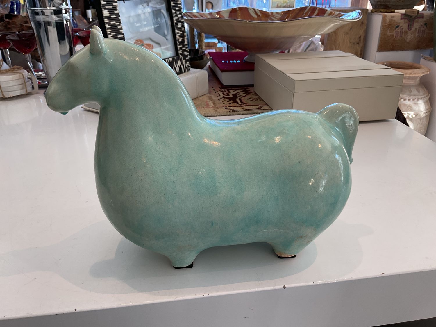 Celadon Glazed Horse , 13&#39;&#39;x6&#39;&#39;x10&#39;&#39;