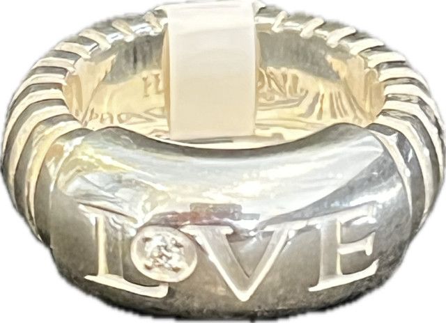 Ring, I LOVE Me in 925 Sterling Silver with Natural Diamond