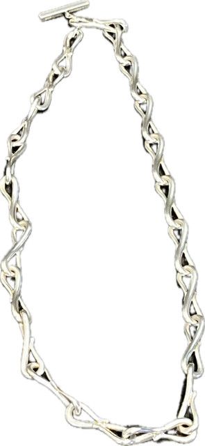 Necklace Hand Forged Infinity Link Sterling 16&quot;