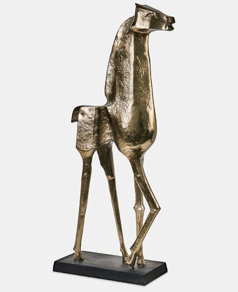 Floor Sculpture Horse Aged Brass 42 1/4″H x 19 1/2″W x 9″D