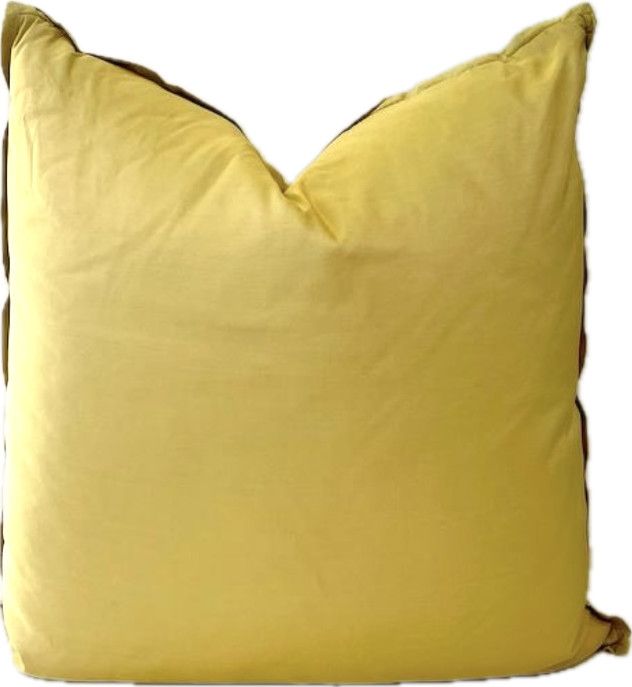>Holly Hunt Yellow Gold Silk Lux Pillow  21" x 21" with Feather Down Insert