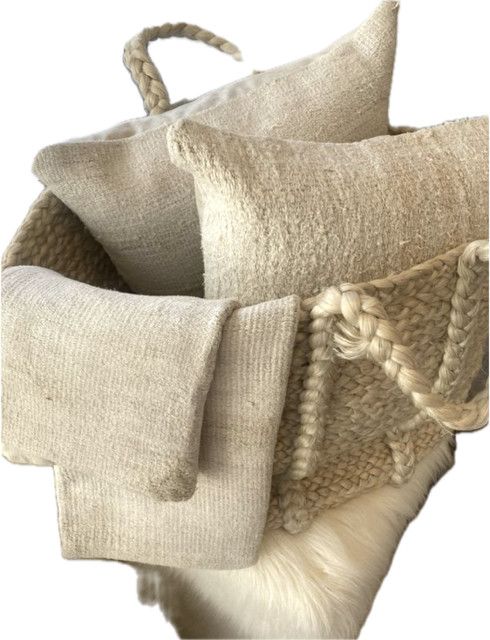 Pillow Hemp Hand Knotted Rug Pillows 16"x24"