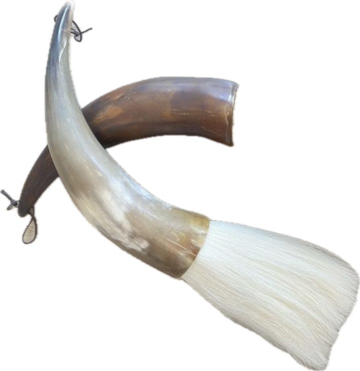 Calligraphy Brush  Curved Cow Horn Brown or Grey