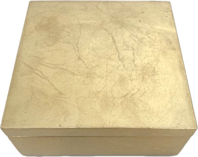 Gold Leaf Lacquer Box 2"H,5"W,5"D