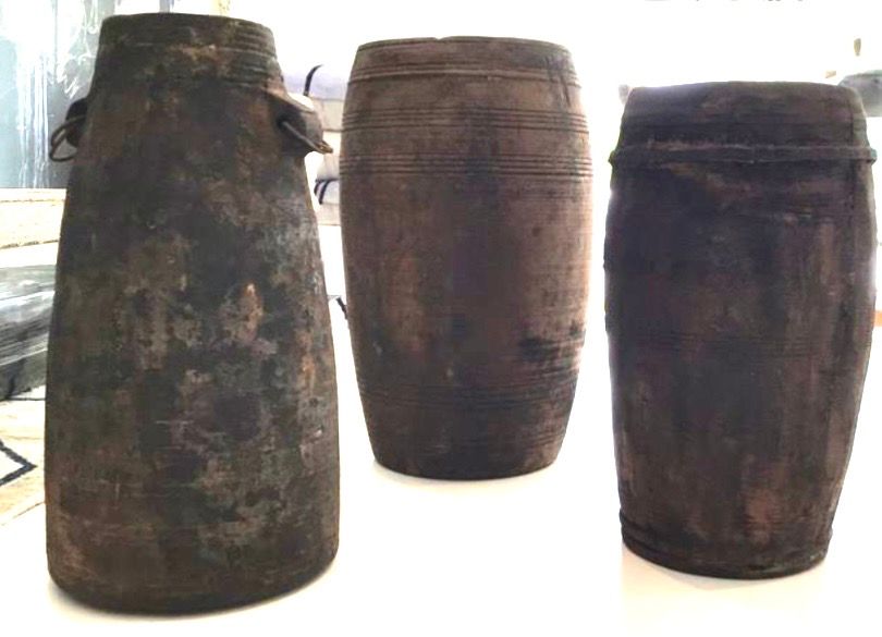Wood Milk Teak Containers, Various North India 20th Century