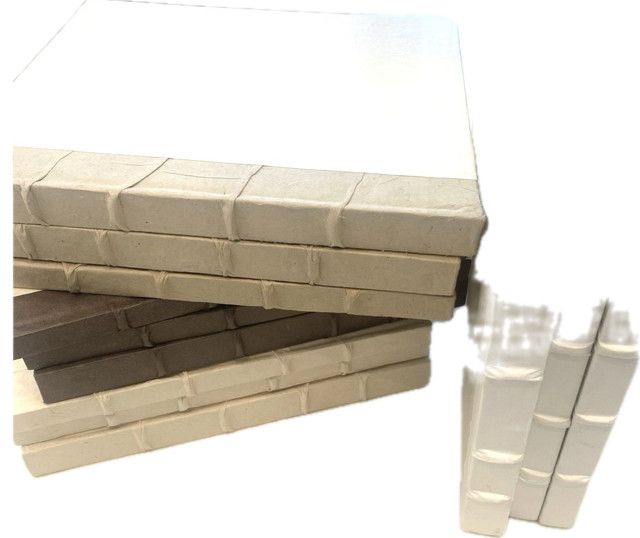 XL Parchment Book Raised Bands White, Cream, Taupe, Grey  options 12 1/2 x 10 1/2