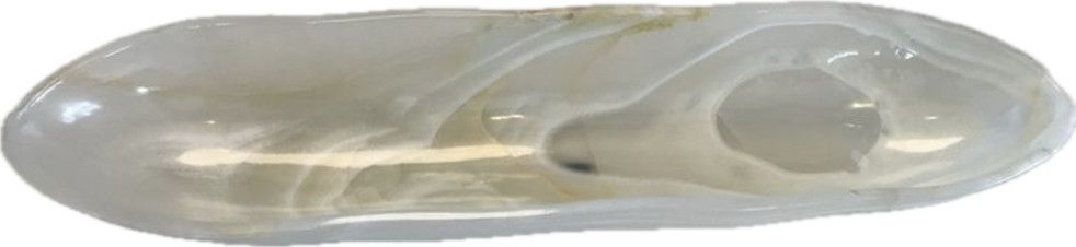 Onyx Canoe, Polished Ivory,  31.75"L  x 8" W x 4"H