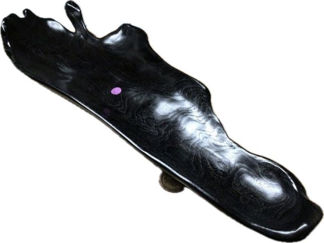 Black Polished teak wood tray, 28 x 10