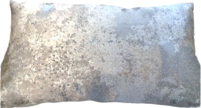 >Lumbar Pillow, Aviva Stanoff, - Ivory Sea Fan Design with Crystals