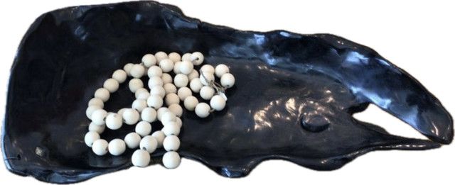 Black Polished teak wood tray, 30 x 15