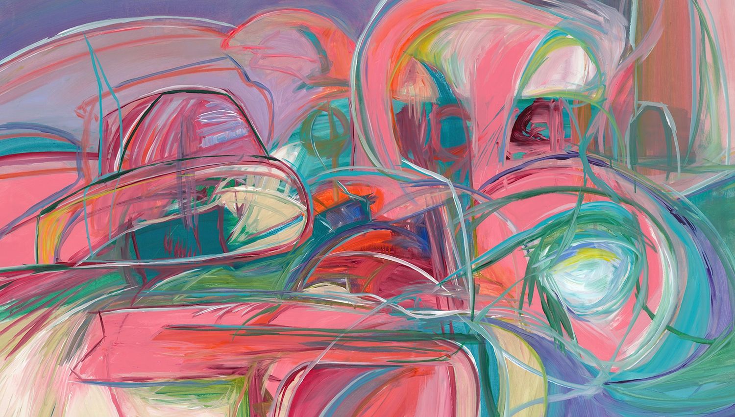 Original Art by Kelly O'Neal, Mixed Media, "Color Abstract 2", 60 " x 34"