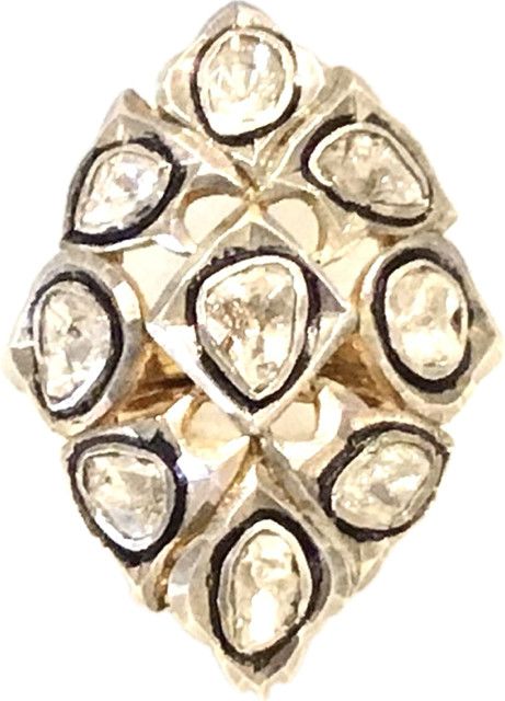 Ring Raw Diamond 14K YG &amp; Sterling Size 6