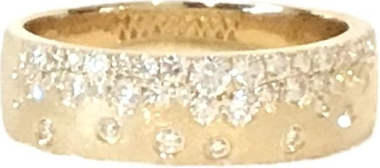 Ring Diamond Confetti Band 14K Yellow Gold,  Size 6.5