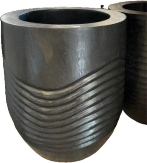 Black Hand-Carved Teak Planter,  Bali, 20'H  x  17"D