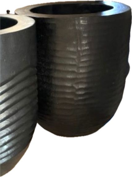 >Black Hand-Carved Teak Planter from Bali, 20"H x 17"D