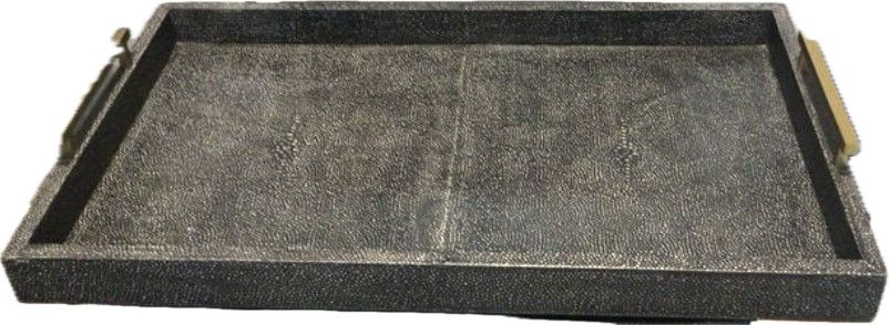 Shagreen Leather Bar Tray 22x14x1.5"