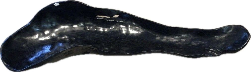 Black Polished Teak Long Organic Tray 40" x 10", Thailand